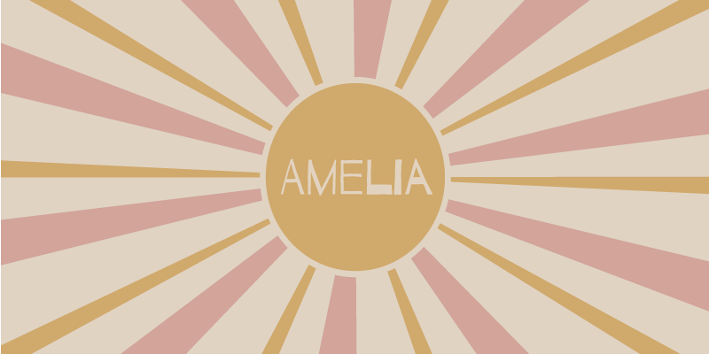 Tapete vinílico com nome texto customizável do sunburst - TenStickers