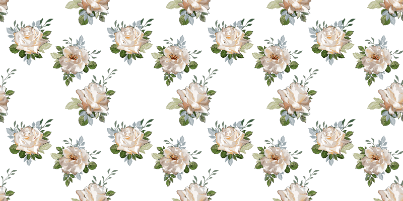 Tapete vinílico de flores e plantas elegância floral - TenStickers
