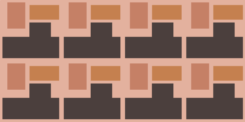 Tapetes geométricos com formas laranja e marrom - TenStickers