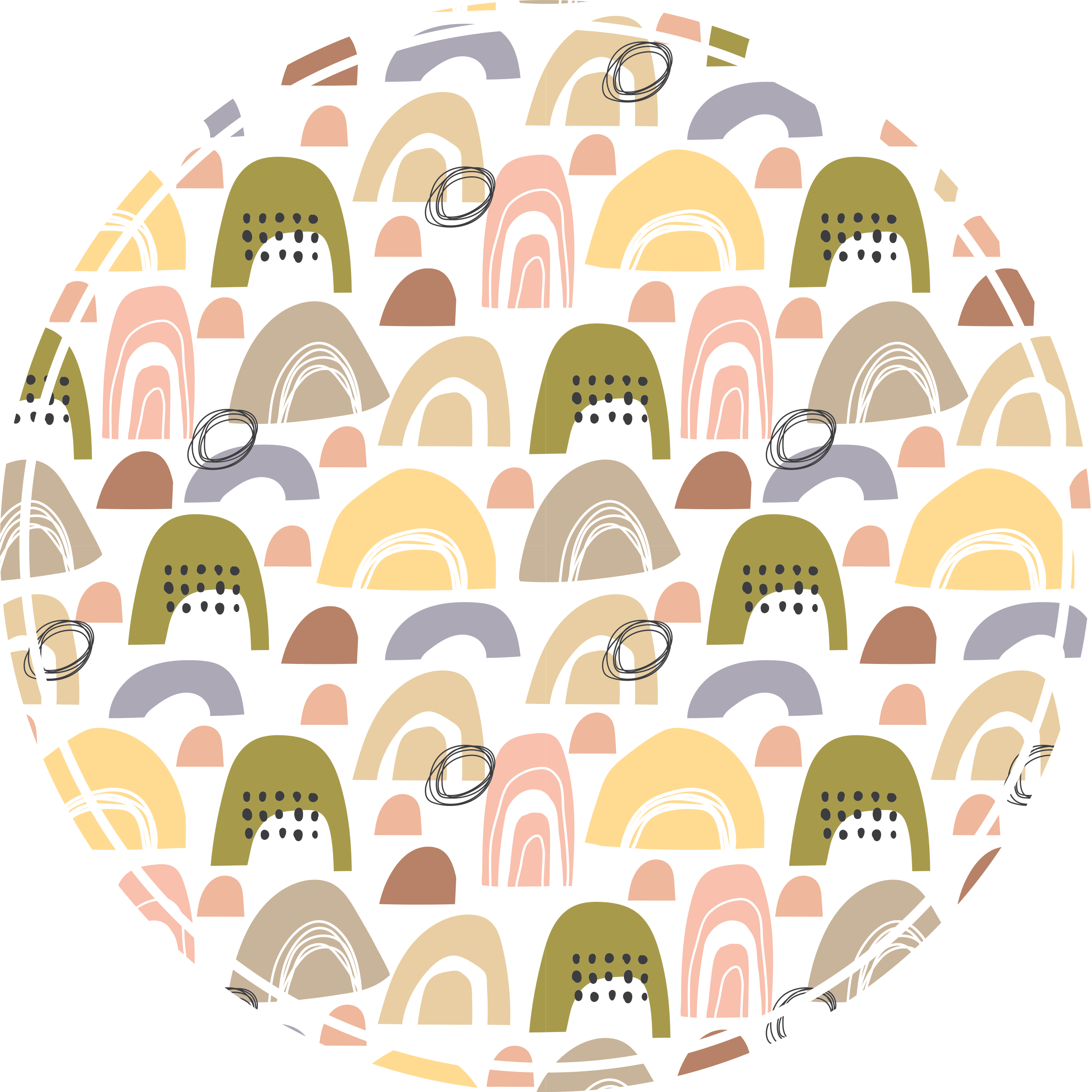 Tapete nórdico padrão arco-íris nórdico - TenStickers