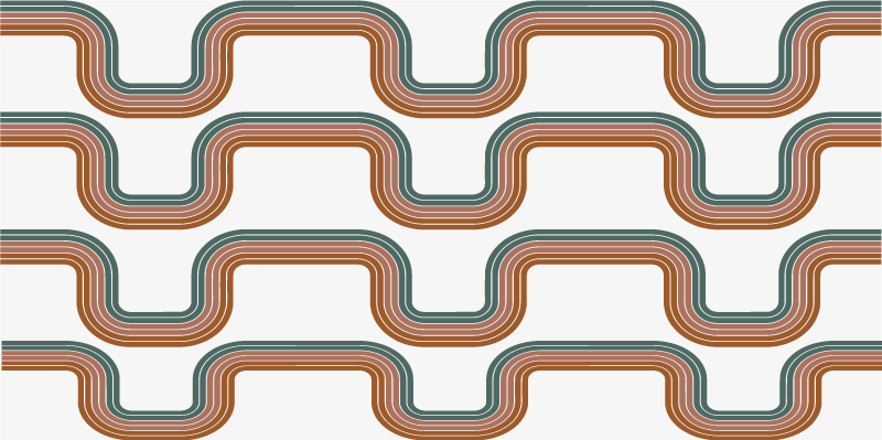 Tapete vintage de ondas mínimas abstratas - TenStickers