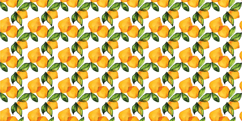 Tapete floral estilo mediterrâneo de limão - TenStickers