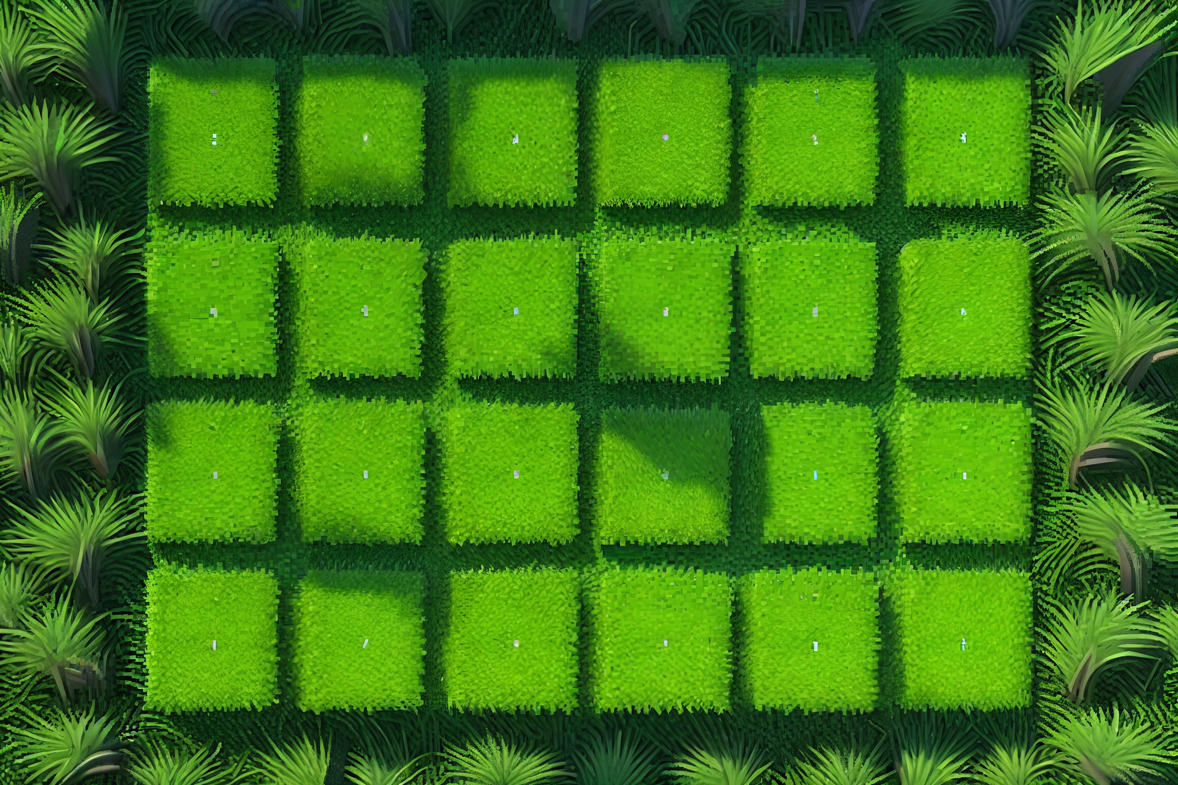 Tapete de natureza de solo de relva em cubos - TenStickers