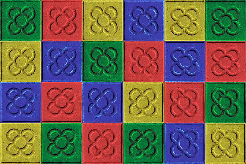 Tapete vinílico para sala de estar azulejos Pop Art - TenStickers