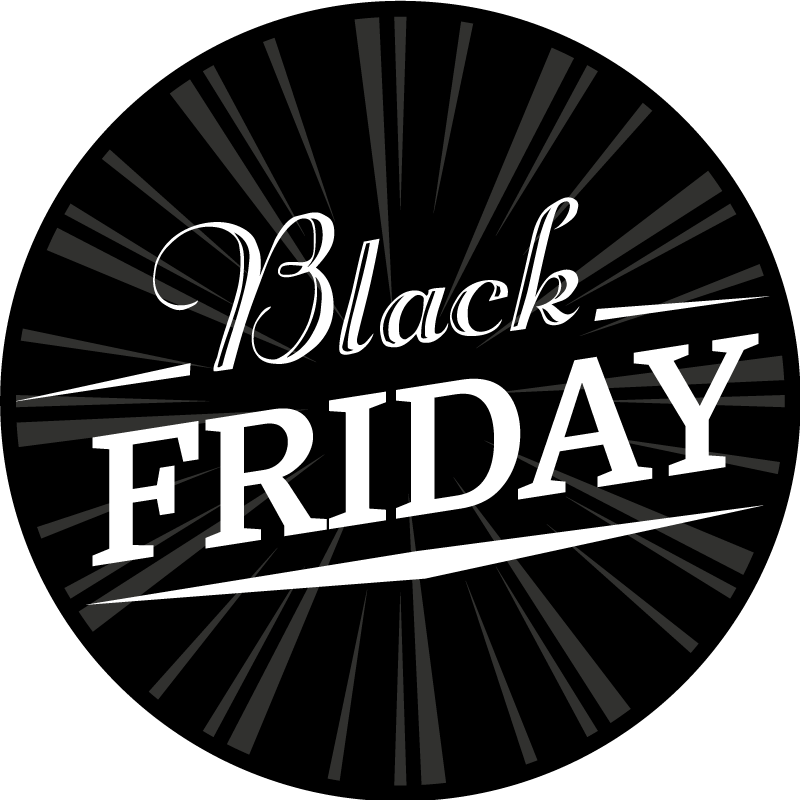 Tapete vinílico formato redondo black Friday (Sexta-feira Negra) - TenStickers
