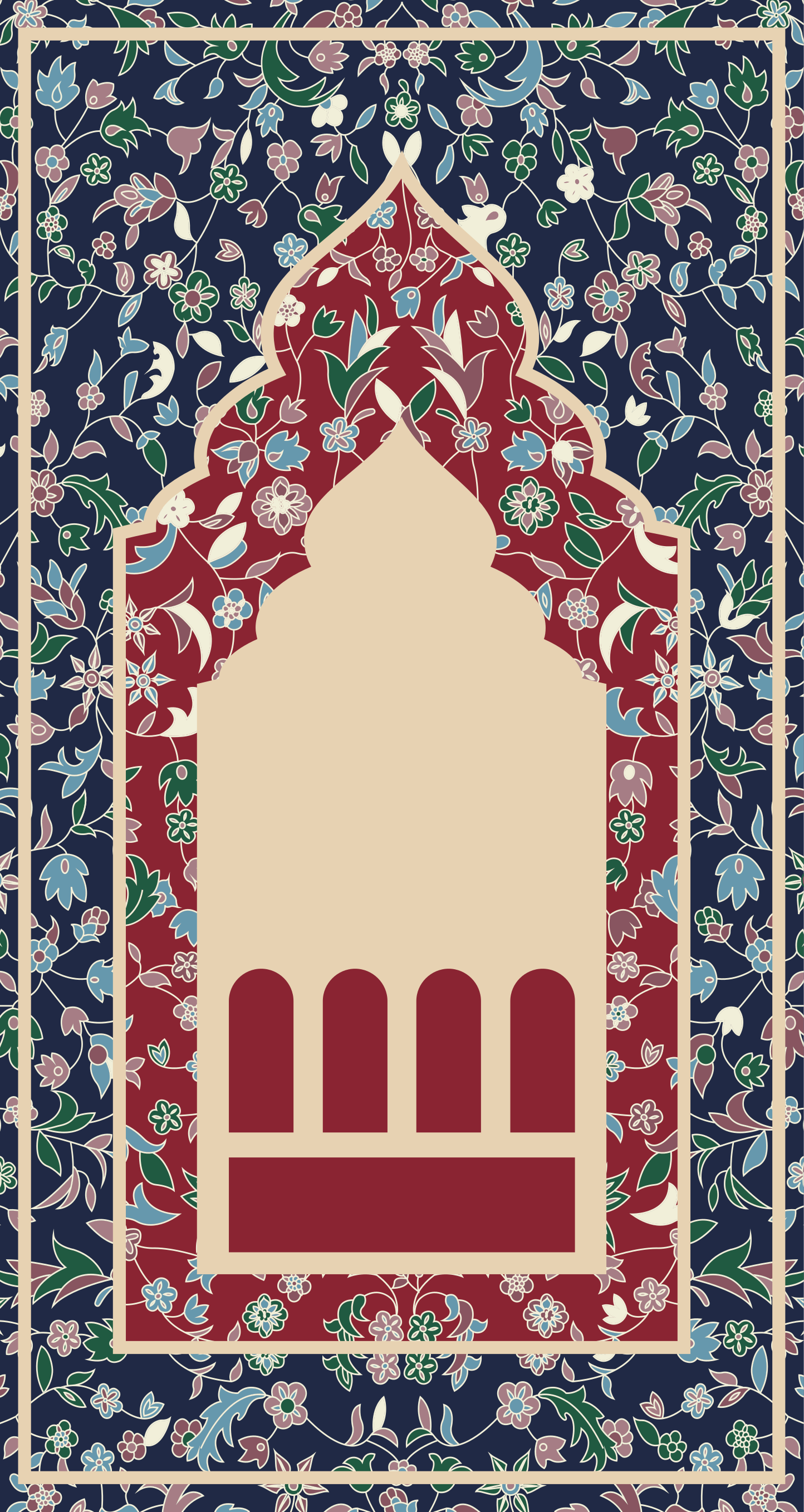 Tapete vinílico formato retangular chiqueiro persa com padrão de  - TenStickers