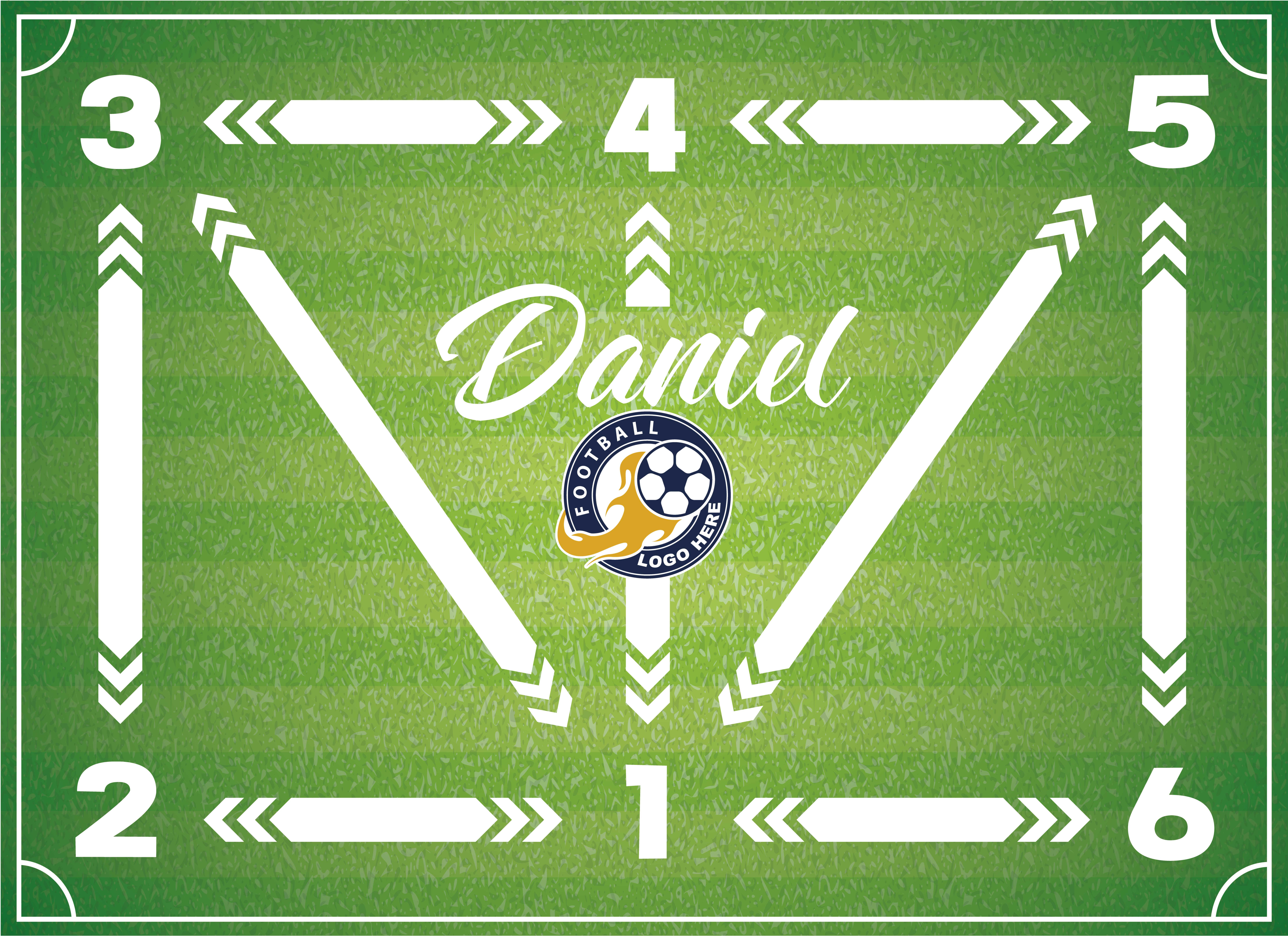 Tapete vinílico formato retangular treino de futebol - TenStickers