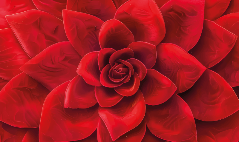 Tapete vinílico vermelho desenho de pétalas de flores - TenStickers