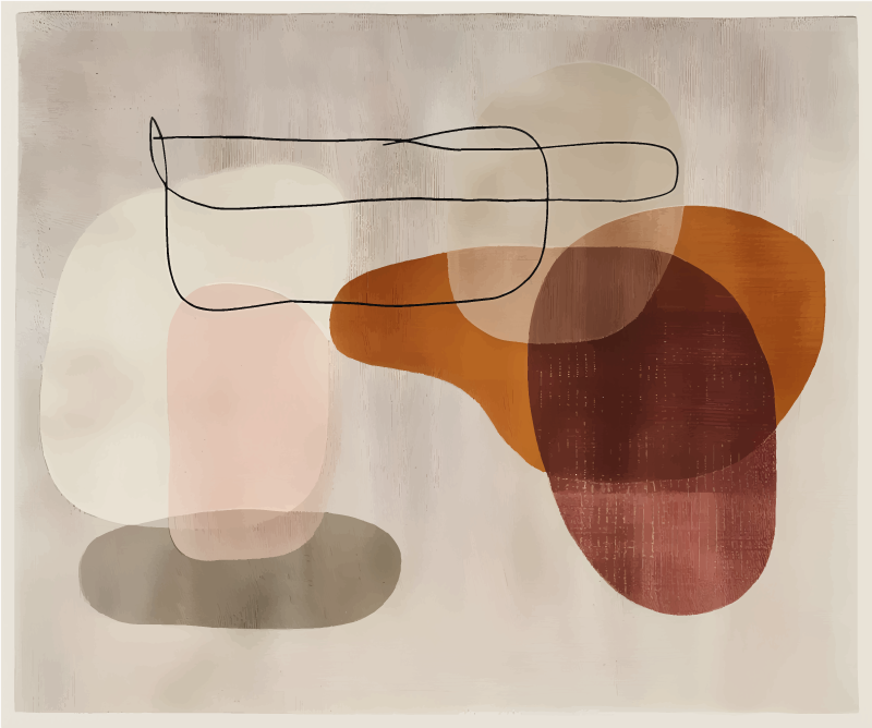 Tapete vinílico bege formas abstratas - TenStickers