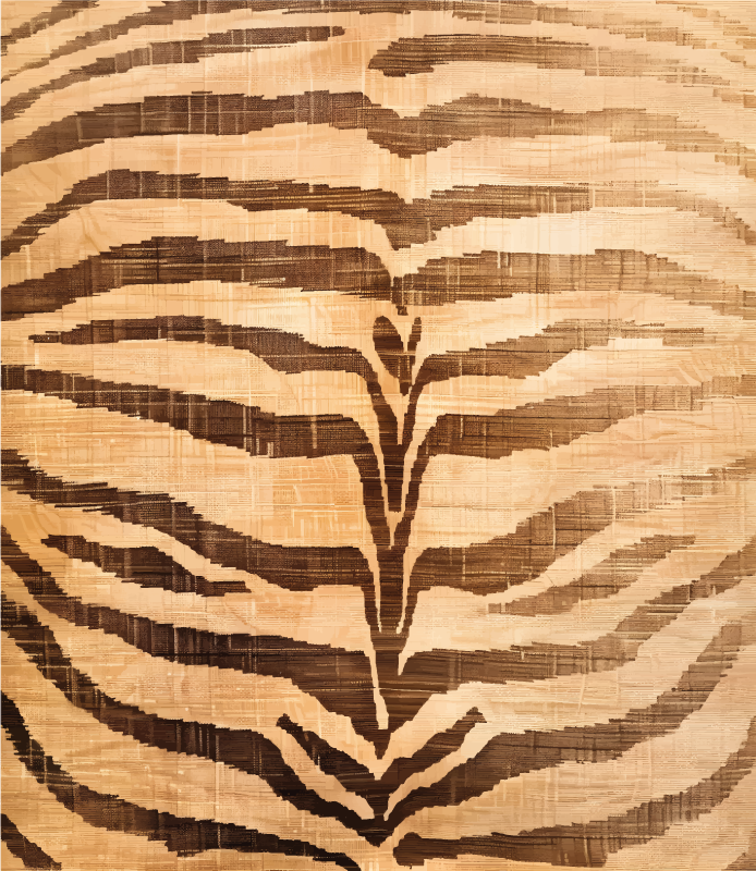 Tapete vinílico bege listras de tigre - TenStickers