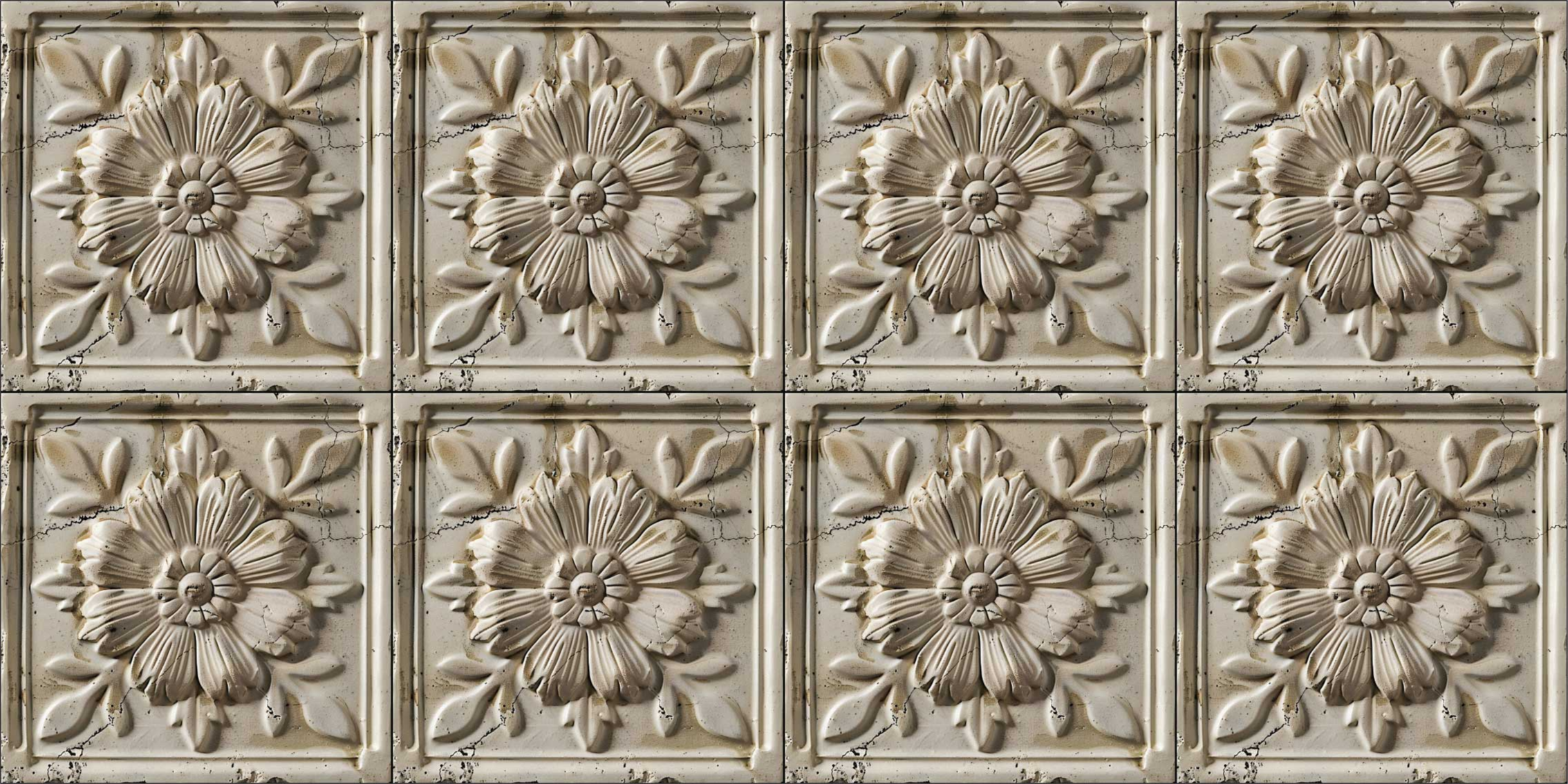 Tapete vinílico bege azulejos antigos - TenStickers