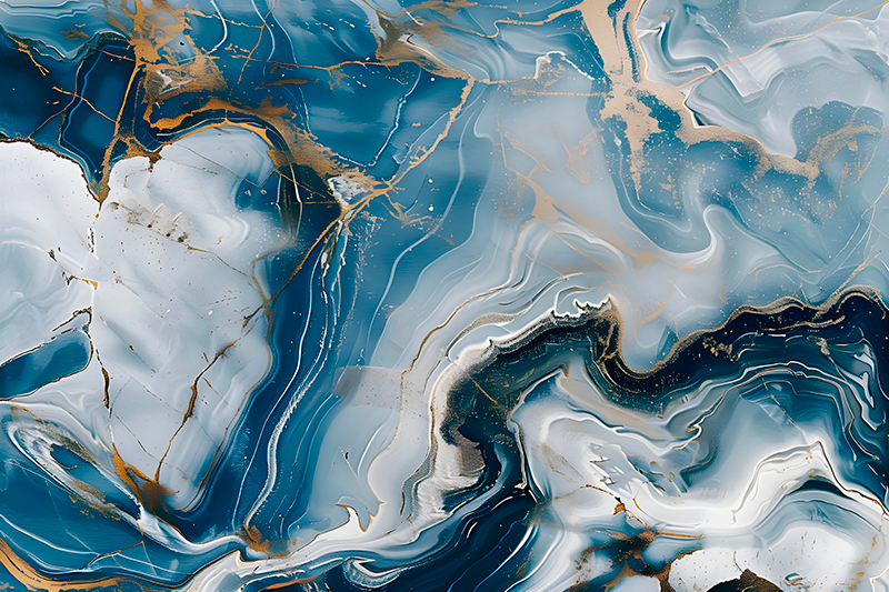 Tapete de vinil mármore cores azul marinho e branco - TenStickers