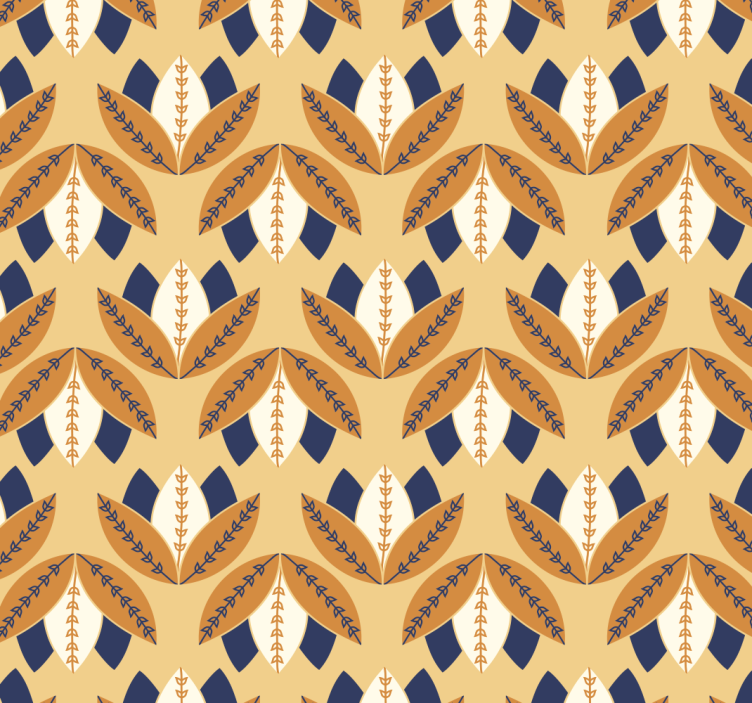 papel de parede floral padrão floral abstrato - TenStickers