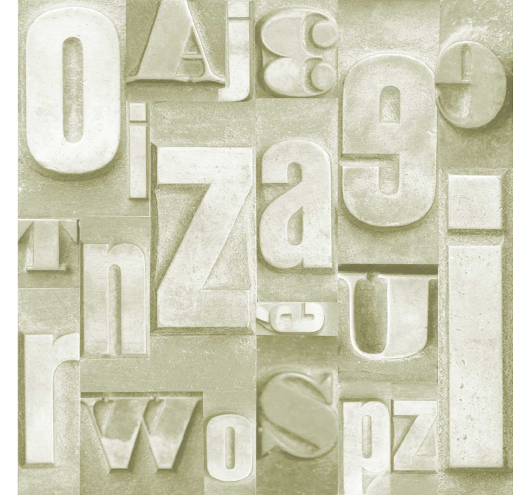 papel de parede letras estilo industrial 3d - TenStickers