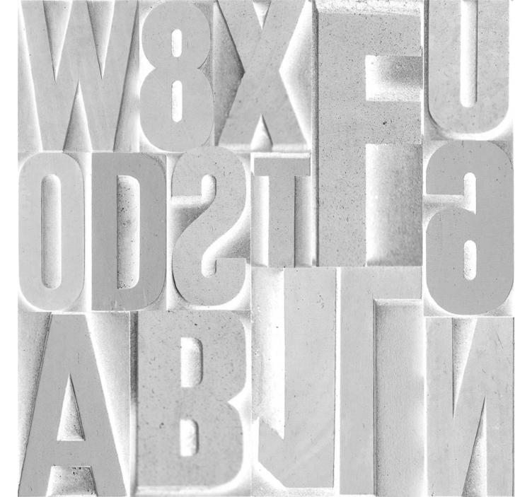 papel de parede letras letras cinzentas 3d - TenStickers