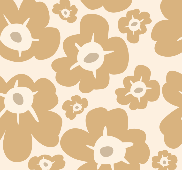 papel de parede flores papoulas bege - TenStickers