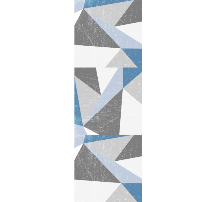 papel de parede triângulos padrão moderno cinza e azul - TenStickers