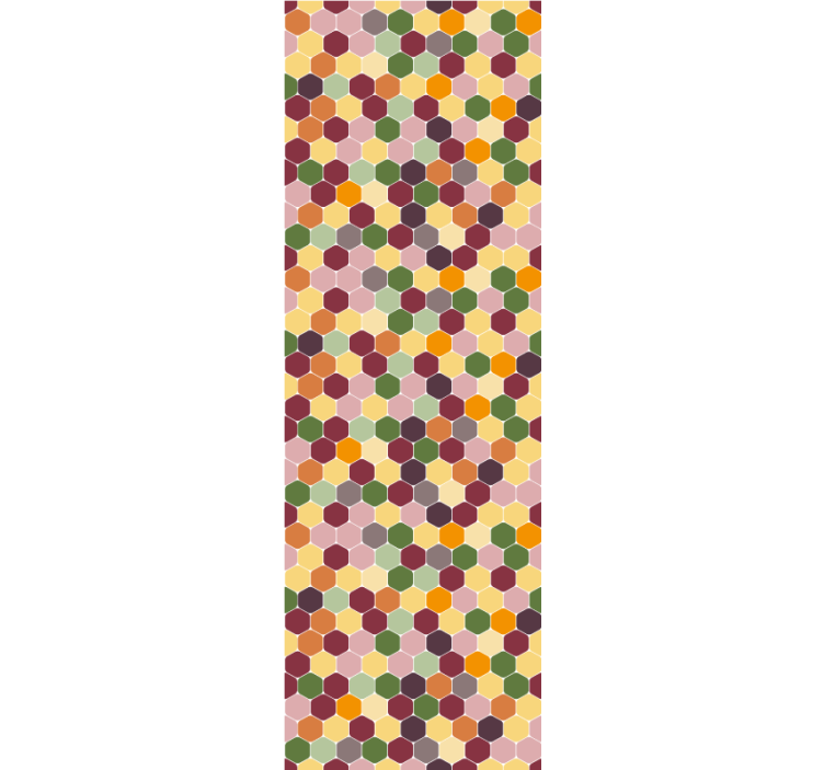 papel de parede azulejo pequenos hexágonos coloridos - TenStickers