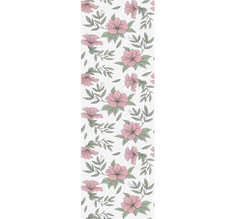 papel de parede para sala de jantar motivo floral rosa - TenStickers