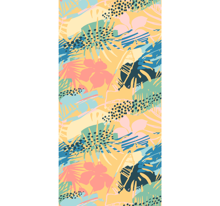 Papel de parede natureza padrões florais tropicais - TenStickers