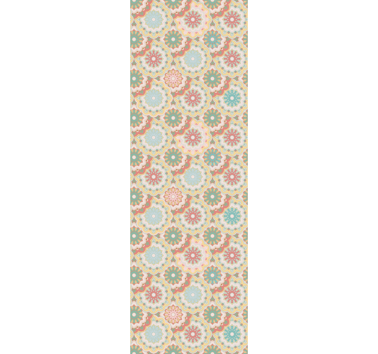 papel de parede floral design circular ornamentado - TenStickers
