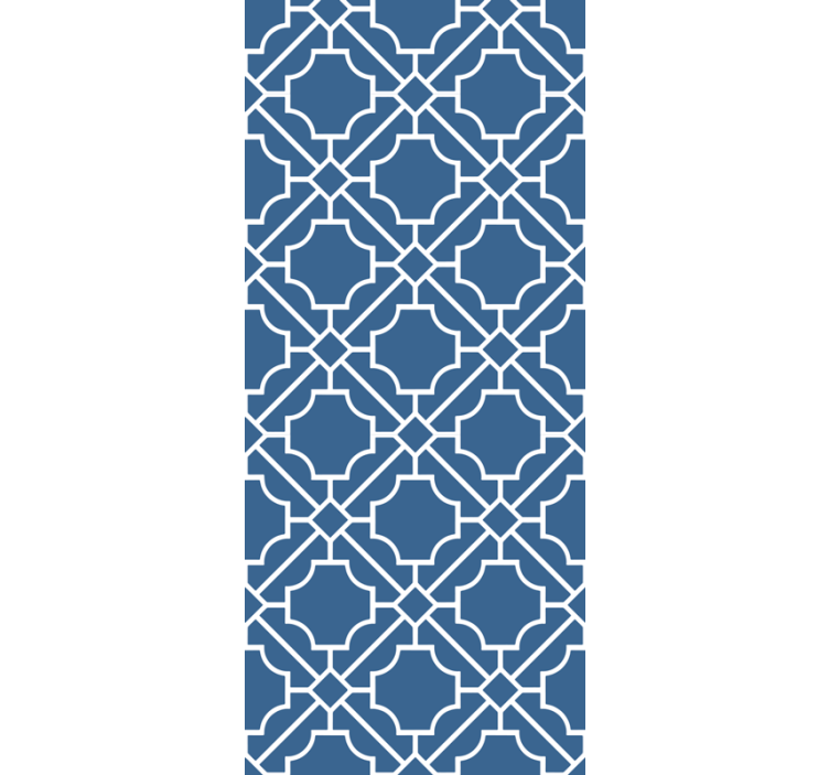 papel de parede ornamental padrão clássico azul - TenStickers