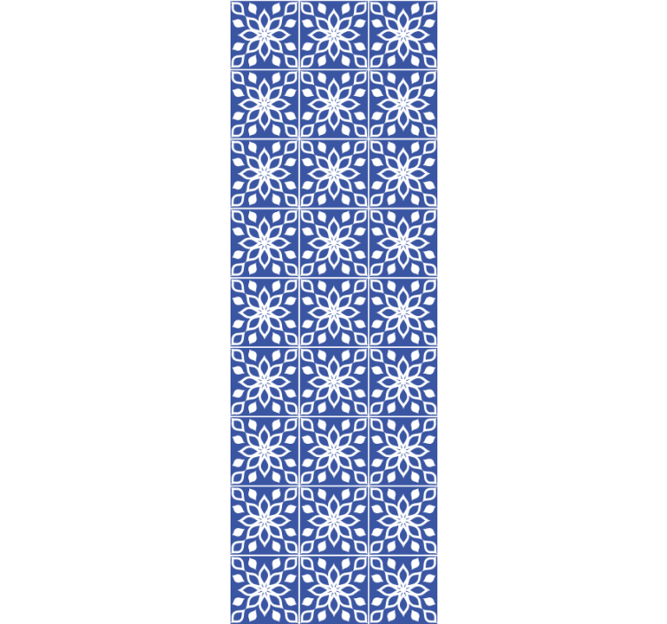 papel de parede azulejo mosaico azul - TenStickers