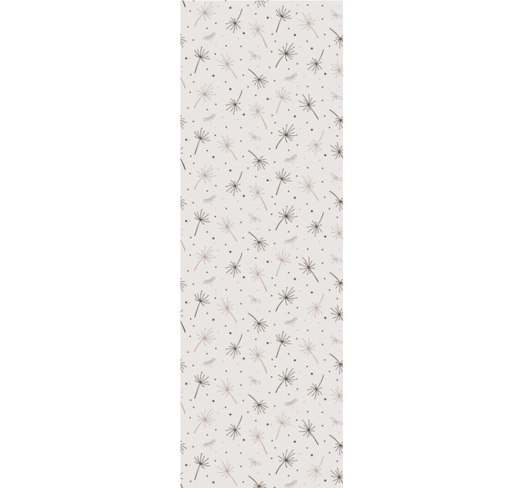 papel de parede flores inspiração dente de leão cinza - TenStickers