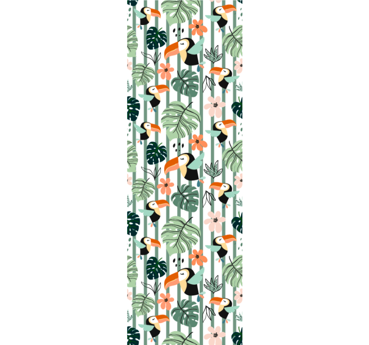 papel de parede animais tema tucano tropical - TenStickers
