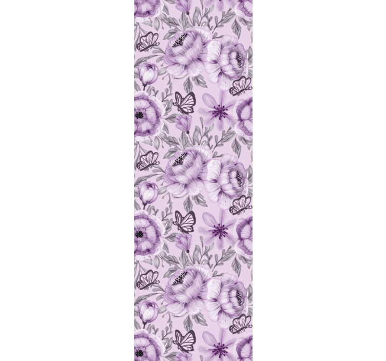 papel de parede flores arranjo de borboletas florais - TenStickers