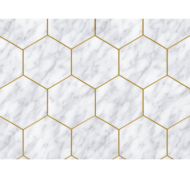 papel de parede para sala ladrilho de mármore hexagonal - TenStickers