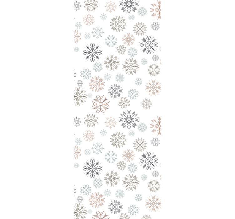 Papel de parede natal padrão de flocos de neve bege - TenStickers
