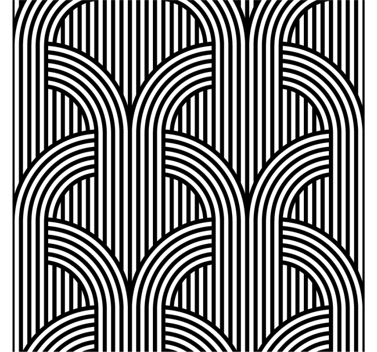 Papel de parede ornamental arcos pretos e brancos - TenStickers