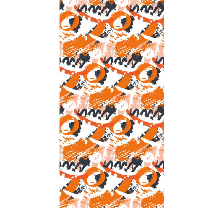 Papel de parede ornamental em pinceladas laranja aquarela - TenStickers