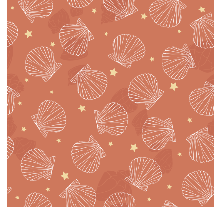 Papel de parede ornamental com fundo de conchas - TenStickers