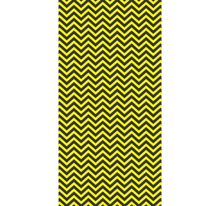 Papel de parede corredor design zigzag preto e amarelo - TenStickers