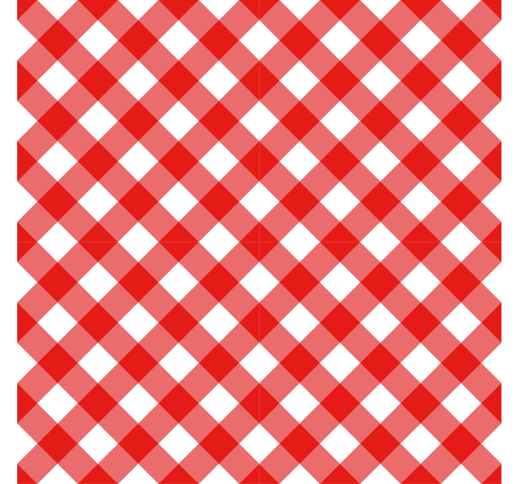 Papel de parede corredor quadrados vermelhos e brancos - TenStickers