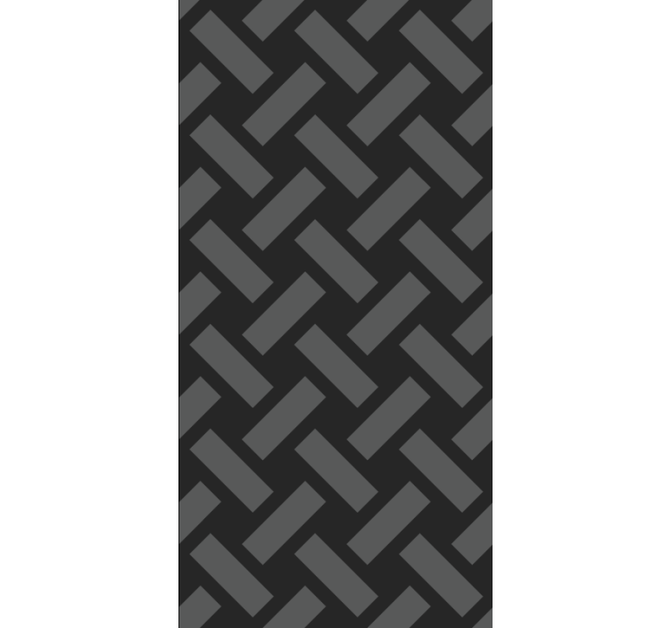 Papel de parede corredor padrão quadrado preto geométrico - TenStickers
