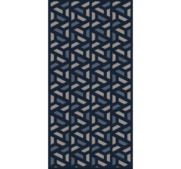Papel de parede corredor padrão triangular azul e cinza - TenStickers