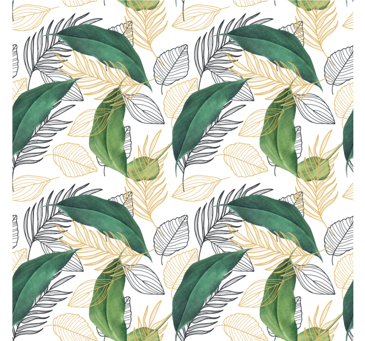 Papel de parede natureza com elemento de folhagem rica - TenStickers