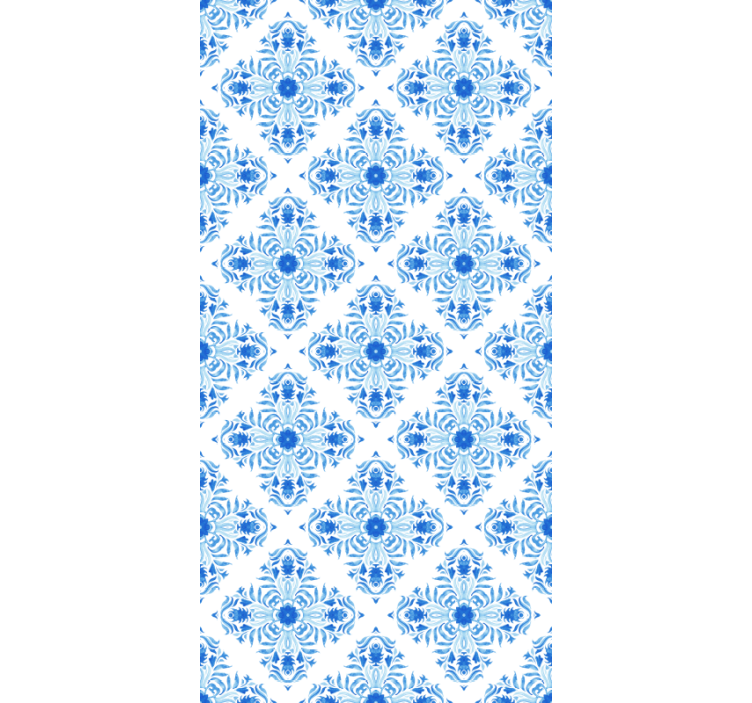 Papel de parede azulejo efeito tile azul fontaine - TenStickers