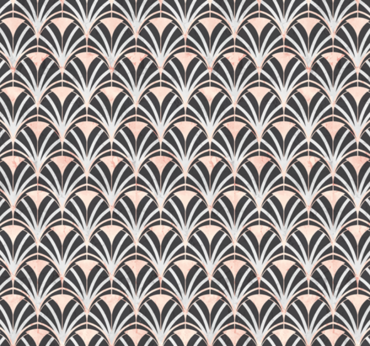 Papel de parede azulejo padrão efeito mármore art déco - TenStickers