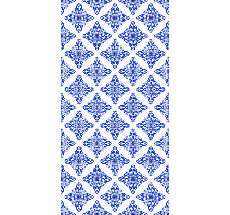Papel de parede azulejo azul estampado - TenStickers