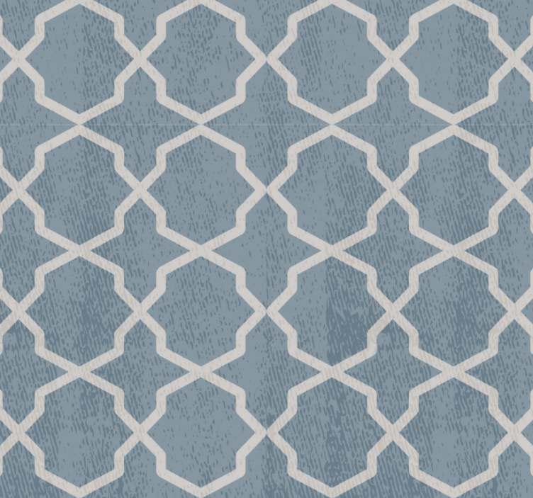 Papel de parede azulejo padrão geométrico azul - TenStickers