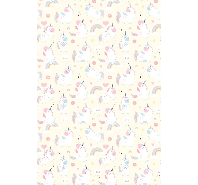 Papel de parede infantil unicórnios no país das maravilhas - TenStickers