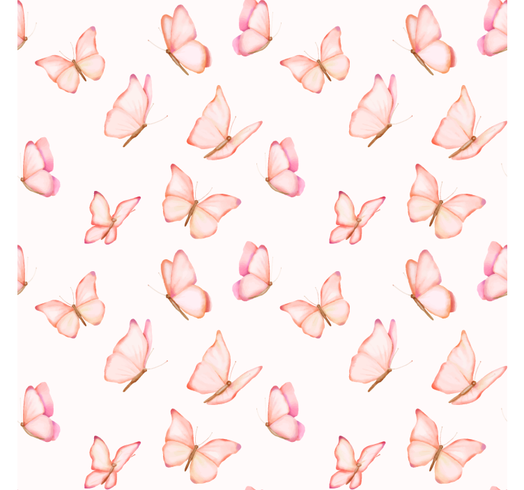 Papel de parede borboletas padrão rosa - TenStickers