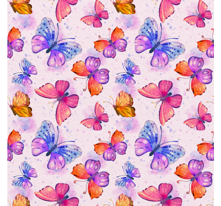 Papel de parede borboletas aquarela colorida - TenStickers