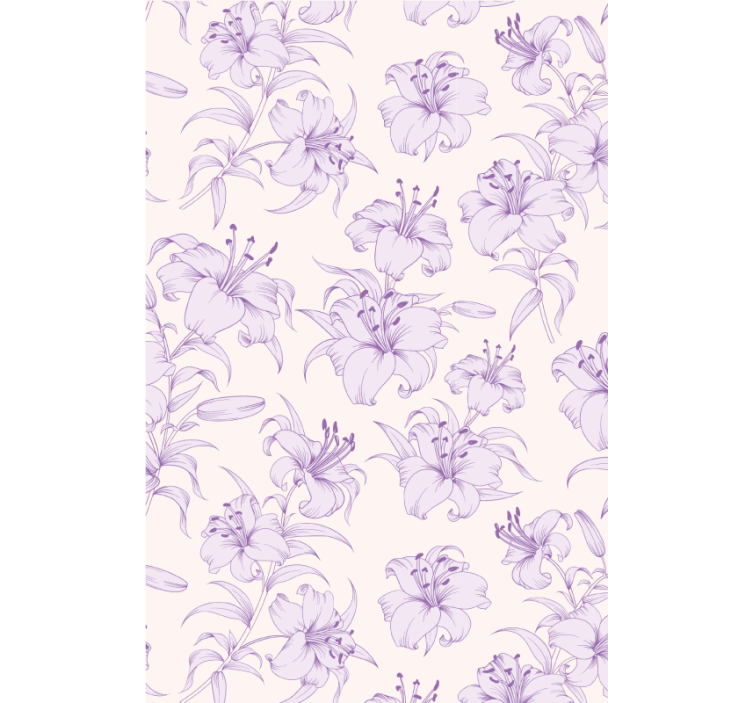 Papel de parede corredor design floral lírios em flor - TenStickers
