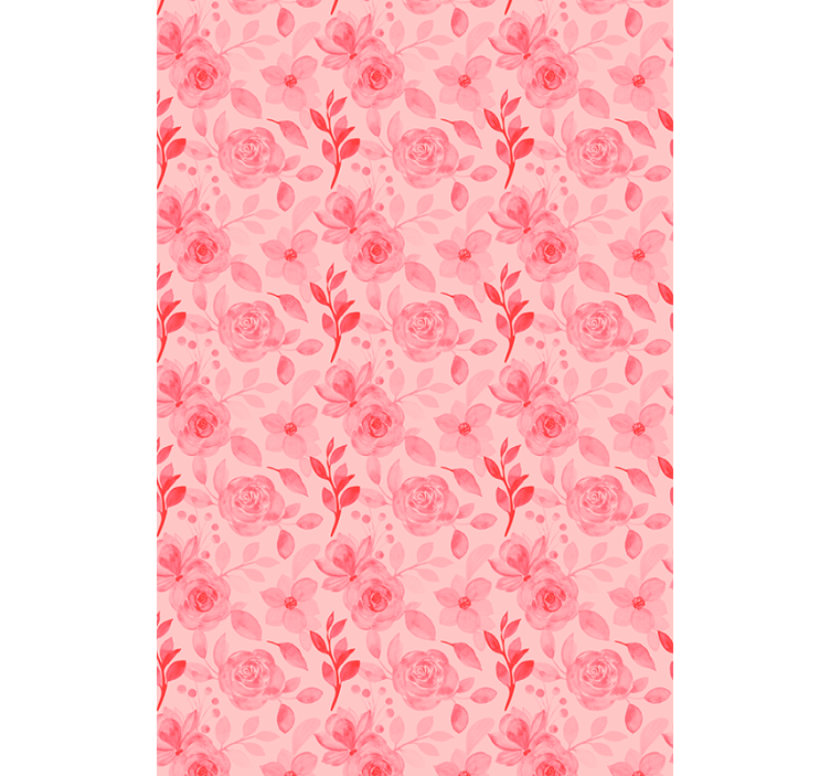 Papel de parede corredor padrão rosa romântico - TenStickers
