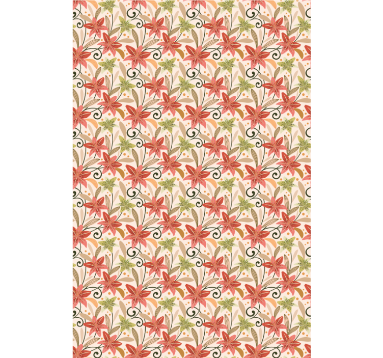 Papel de parede corredor com padrão floral vibrante - TenStickers